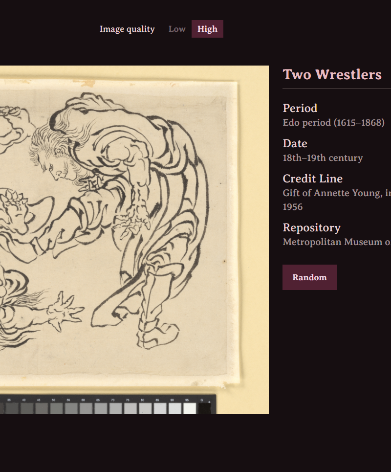 Website to explore random paintings by Hokusai.